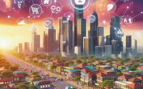 An inclusive smart city connected through internet of things devices | © Copilot 